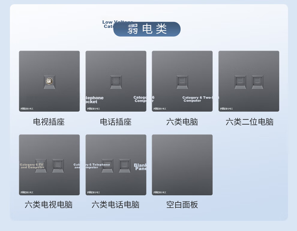 NVCleishidiangong Switch Socket, Three-Way Double Control Switch, 86-Type Ultra-Thin Panel Switch, N29 Misty Gray 3