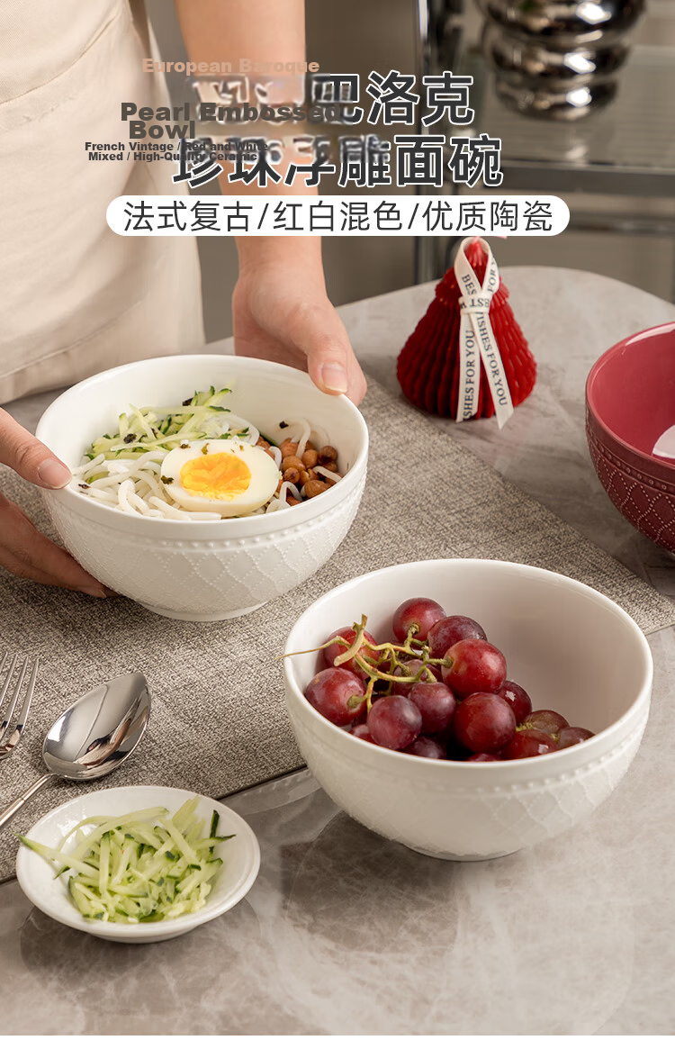 Banwushenghuo Large Ceramic Soup Bowl with Lid, Double-Handled Soup Pot, High-Capacity Soup Bowl for Home Use, Underglaze Colorful Large Serving Bowl 15