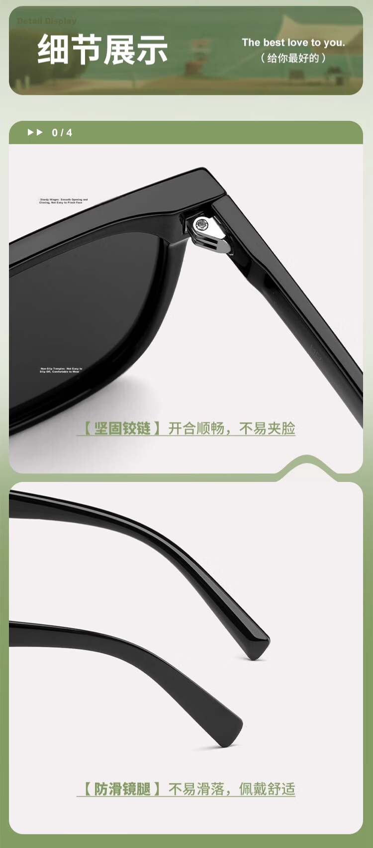 FESETE Folding Sunglasses, UV Protection Glasses for Men And Women, Driving Sunglasses, Light-Blocking Sunglasses for School 11