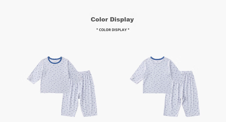 Dudu Kids Summer Pajama Set Baby Skin-Friendly Two-Piece Boys Girls Homewear Air Conditioning Clothes Pink 110 7