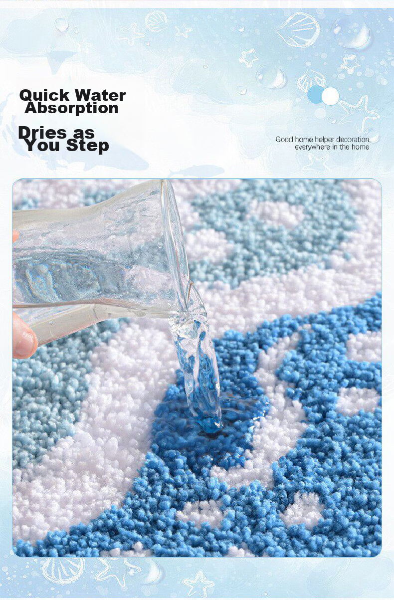 Simple American Style Bathroom Absorbent Non-Slip Mat Toilet Entrance Quick-Dry Floor Mat 40*60cm 5
