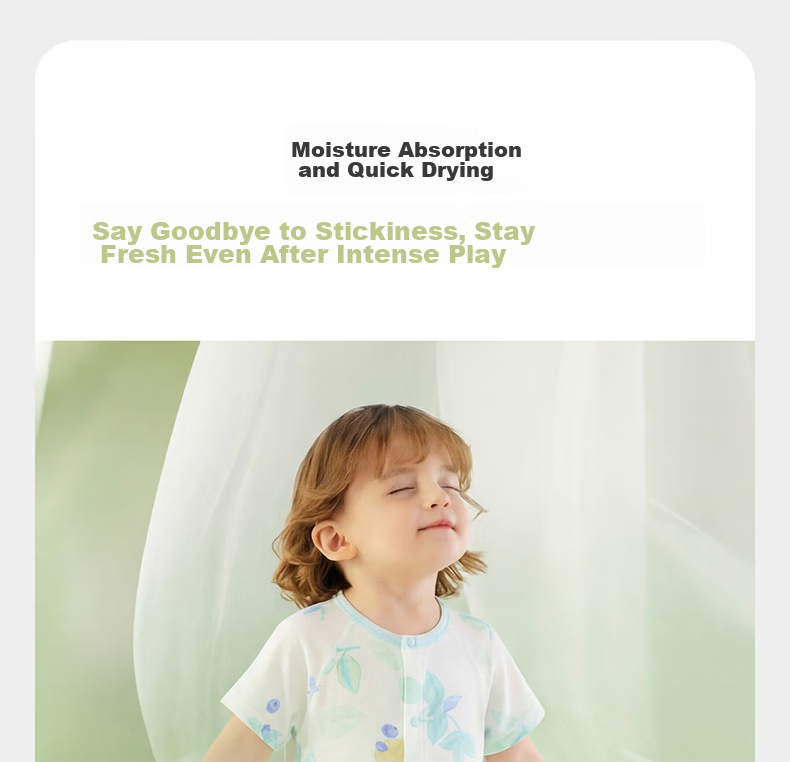 Babycare Natural Cool Short Sleeve Romper Baby Bodysuit Breathable Jumpsuit Mint Ice Lemon Size 66 5