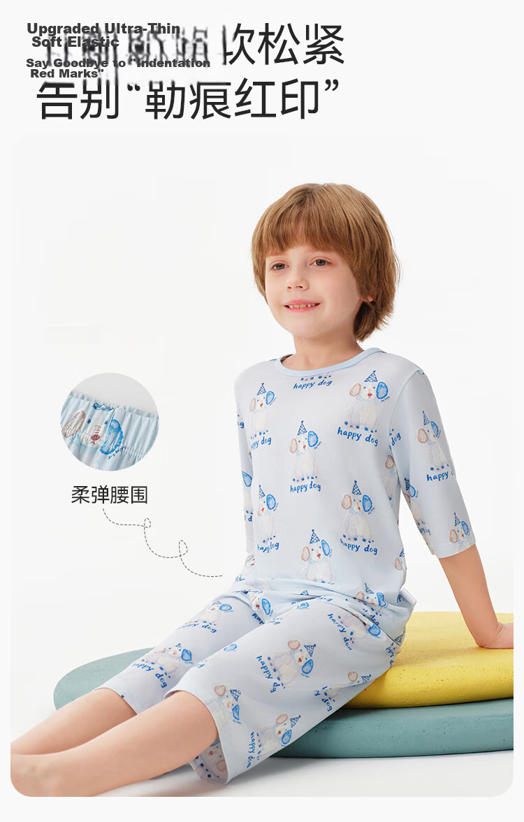 Ying's [Antibacterial Modal] Cooling Cartoon Girls' Summer Thin Short Sleeve Homewear Primary School Children's Pajamas 13