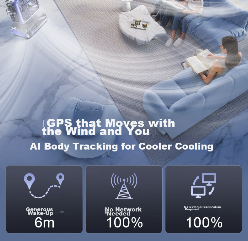 Inku AI Tracking Outdoor Cooling Fan Camping Rechargeable Fan Long Battery Life Large Capacity Portable USB Fishing Tent Warehouse Factory Cooling Device 17