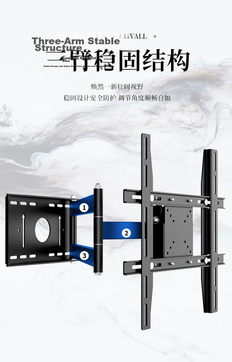 ProPre Telescopic Rotating TV Mount 32-65 Inch 90-Degree Folding Wall Bracket Ultra-Thin Large Screen Embedded Multi-Brand Universal TV Stand 6