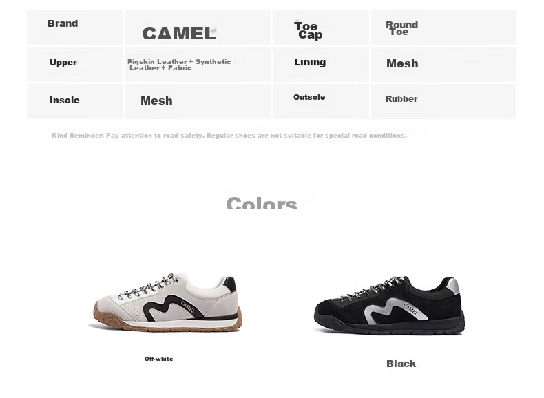 CAMEL Qingmang Training Shoes Men Casual Sports Running Shoes L16S577039 Black/Silver (Men's) Size 44 41