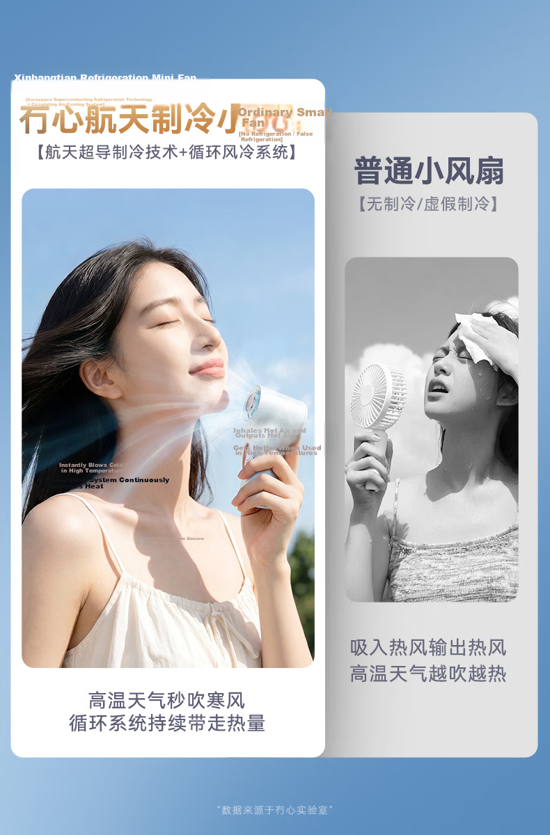 Moxīn [Global Launch | Level 100 Strong Wind] 2026 Upgraded Ice-Cooling Handheld Mini Fan Long Battery Life Portable Neck-Hanging Silent Cooling Device Coconut Green 10