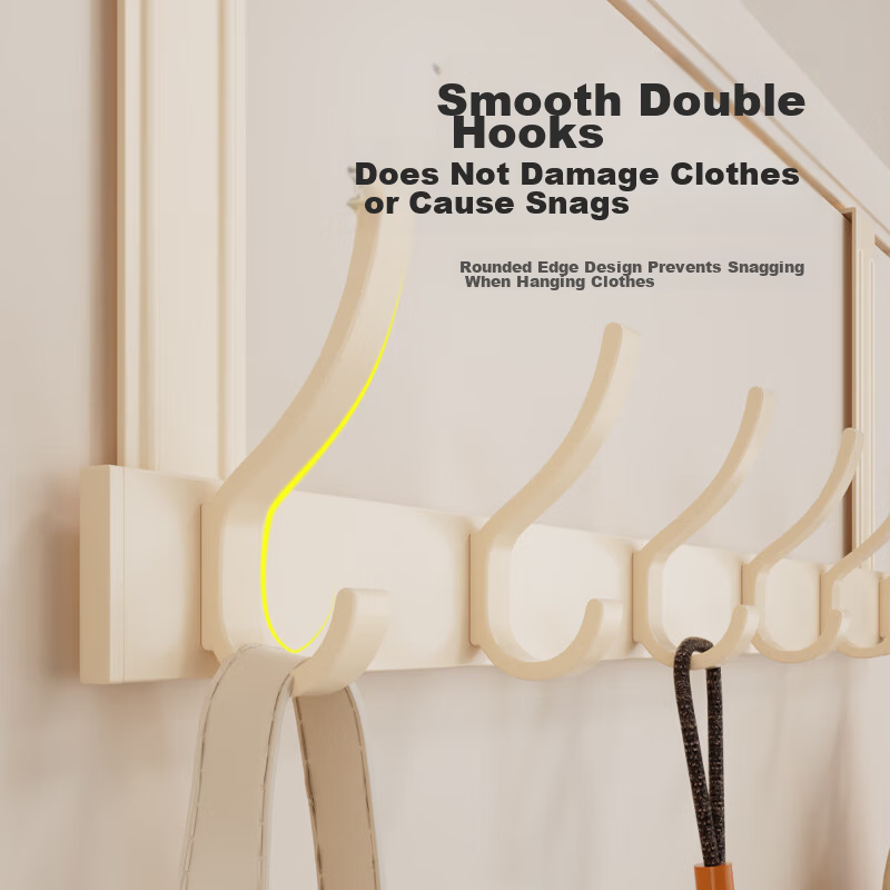 Tiger Mister No-Drill Space Aluminum Over-the-Door Hook Strong Wall-Mounted Clothes Rack for Bathroom and Bedroom 4