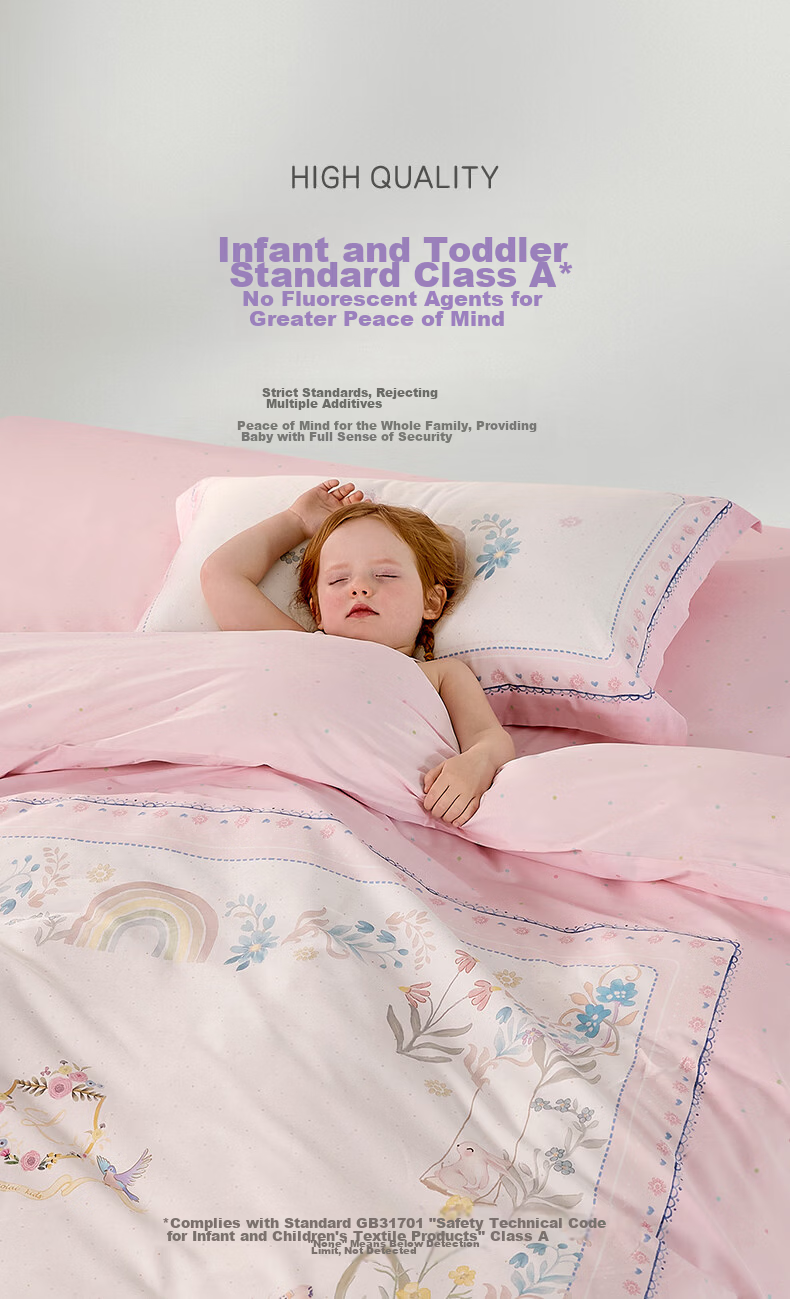 Luolai Kids 100% Cotton Quilt Cover Single Piece A-Class Double/Single Duvet Cover 200x230cm 4