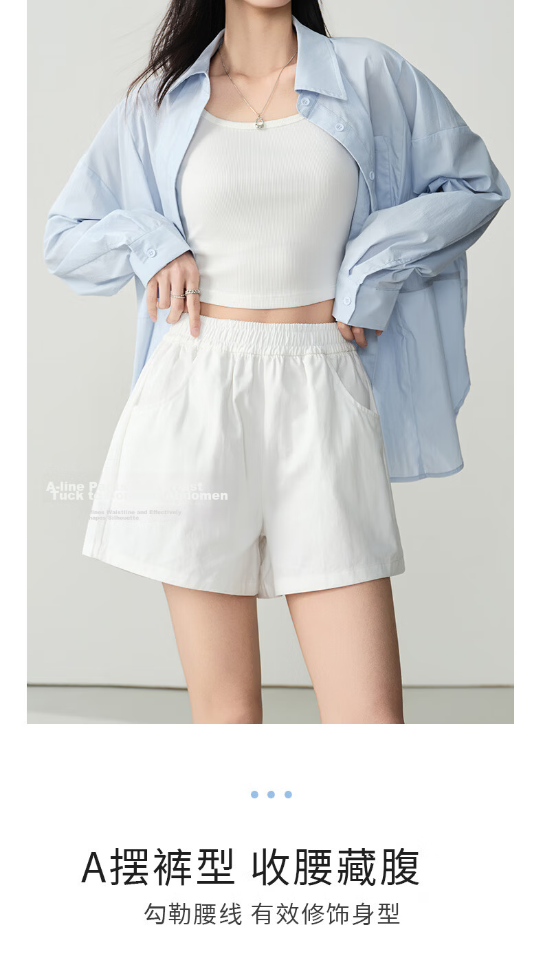 Langsha Women's Summer Shorts 2025 New Fashion Pure Cotton Slim Fit Lightweight Cool Casual Sports Pants 5