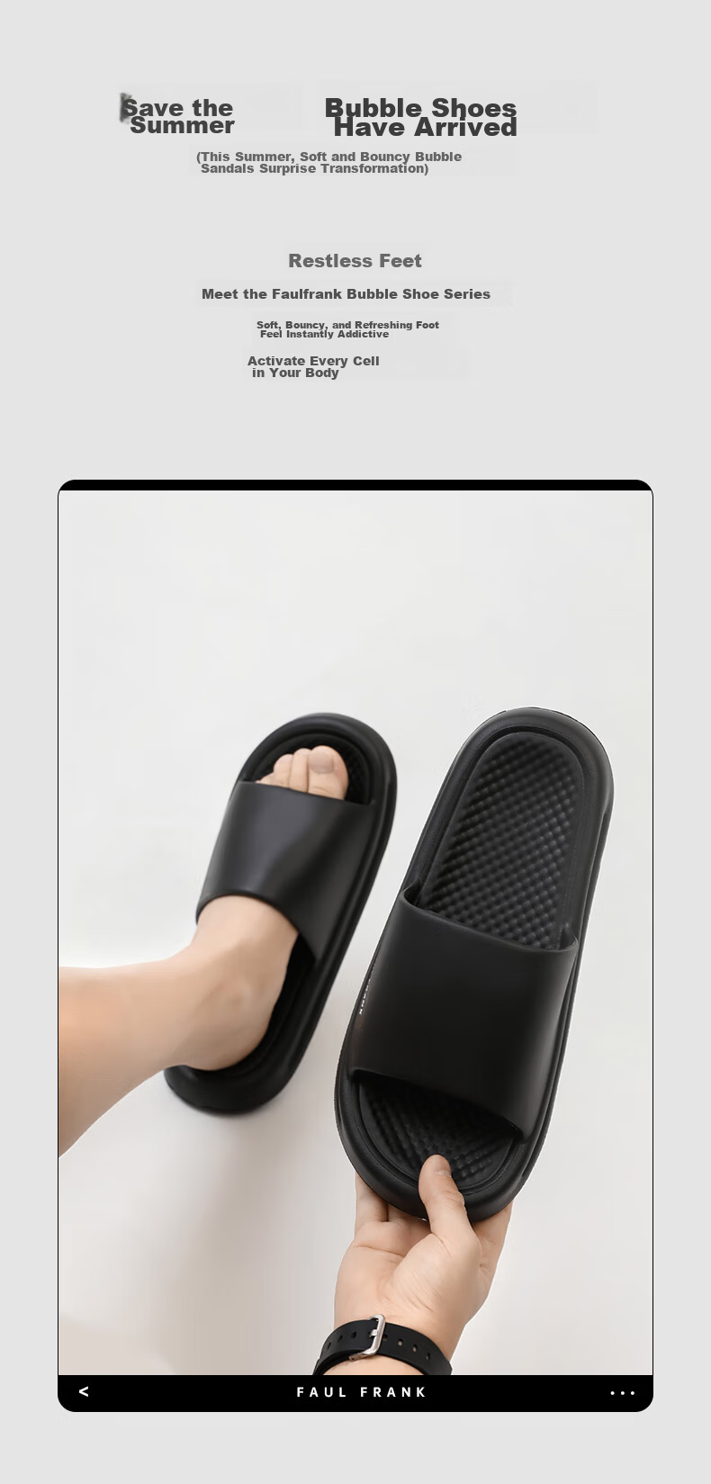 Paul Frank Men's Slippers, Summer Indoor Home Slip-On Sandals, Comfortable Feel, Black, Size 40-41 2