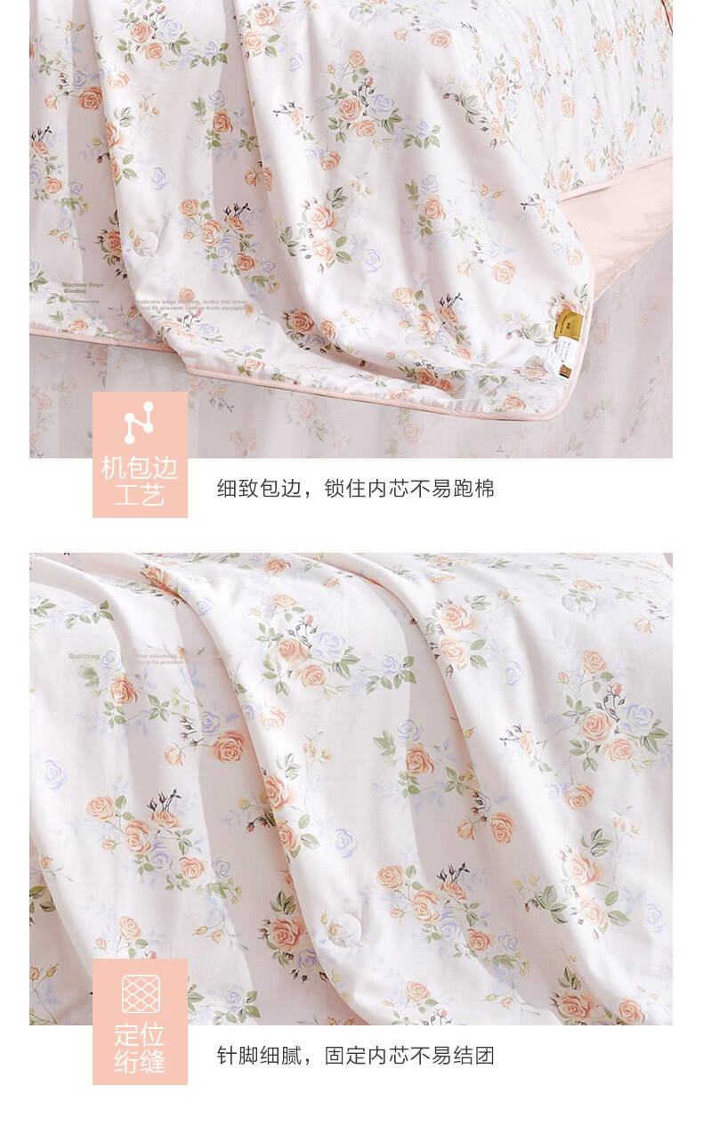 Boyang Home Textile Summer Cooling Quilt Antibacterial Washable 100% Cotton Air Conditioning Quilt Pure Cotton Summer Blanket Approx. 2 Jin 150*210cm 16