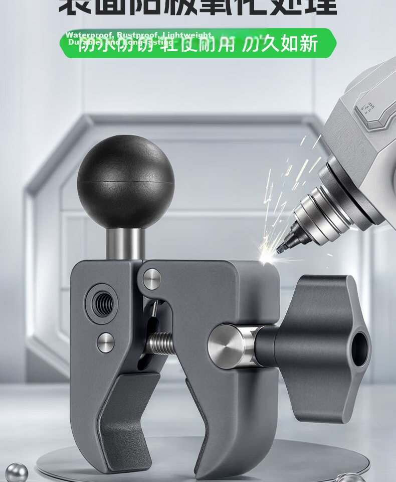FANAUE Motorcycle Phone Holder Heavy Duty Clamp 20mm Ball Head Base Sports Camera Mount Anti-theft Quick Release CC-04(20) 6