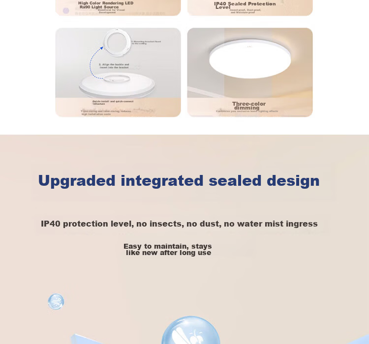 FSL Foshan Lighting High CRI LED Ultra-thin Waterproof Ceiling Light for Bedroom Corridor Balcony Study IP40 Moisture Dust Mosquito Resistant Simple Energy-saving 36W Cool White 3
