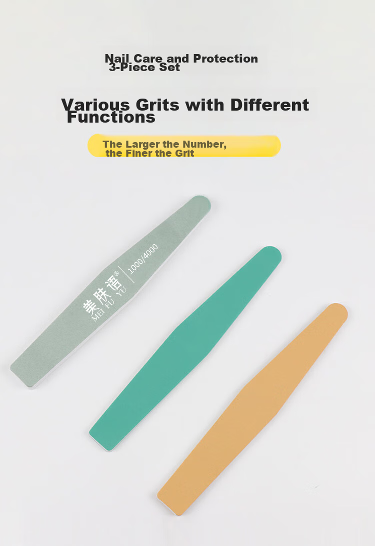Meifuyu Ultra-Thin Nail File, Nail Shaping File, Hard Sand Strip, 5-Piece Set, File, Grinding Bar, Manicure Tool MF8897 3