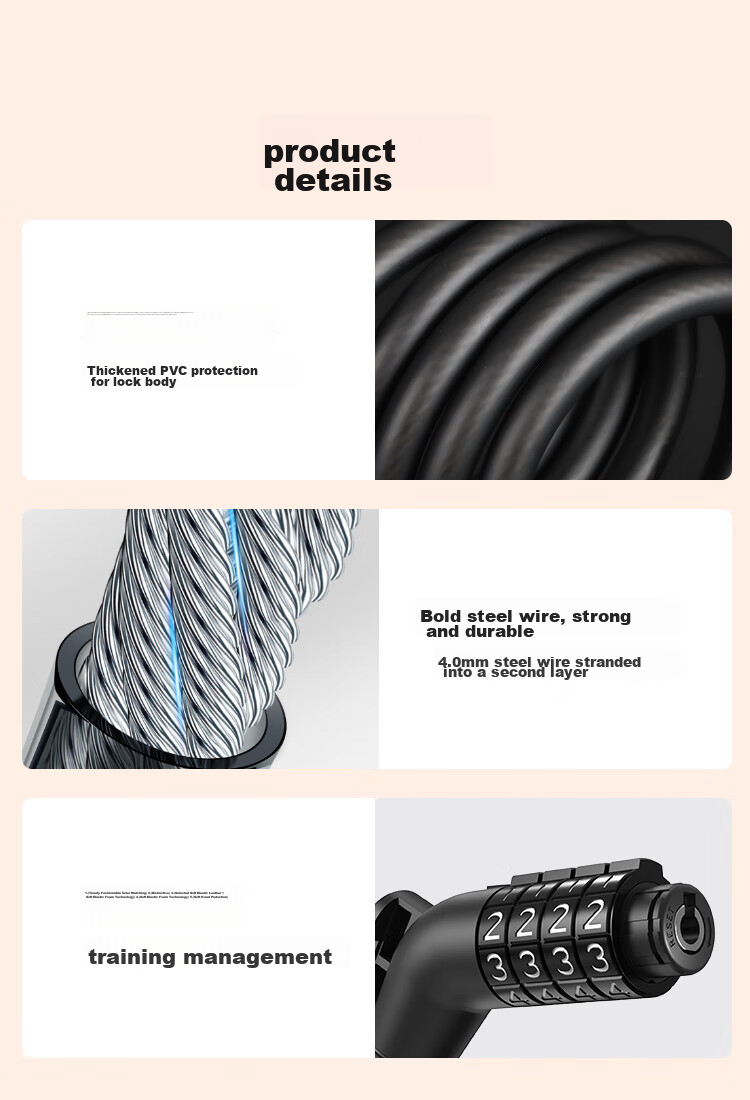 JD Original [120cm Extended Anti-Theft] Bicycle Lock with Four-Digit Combination, Electric Scooter Anti-Theft Bike Lock 8