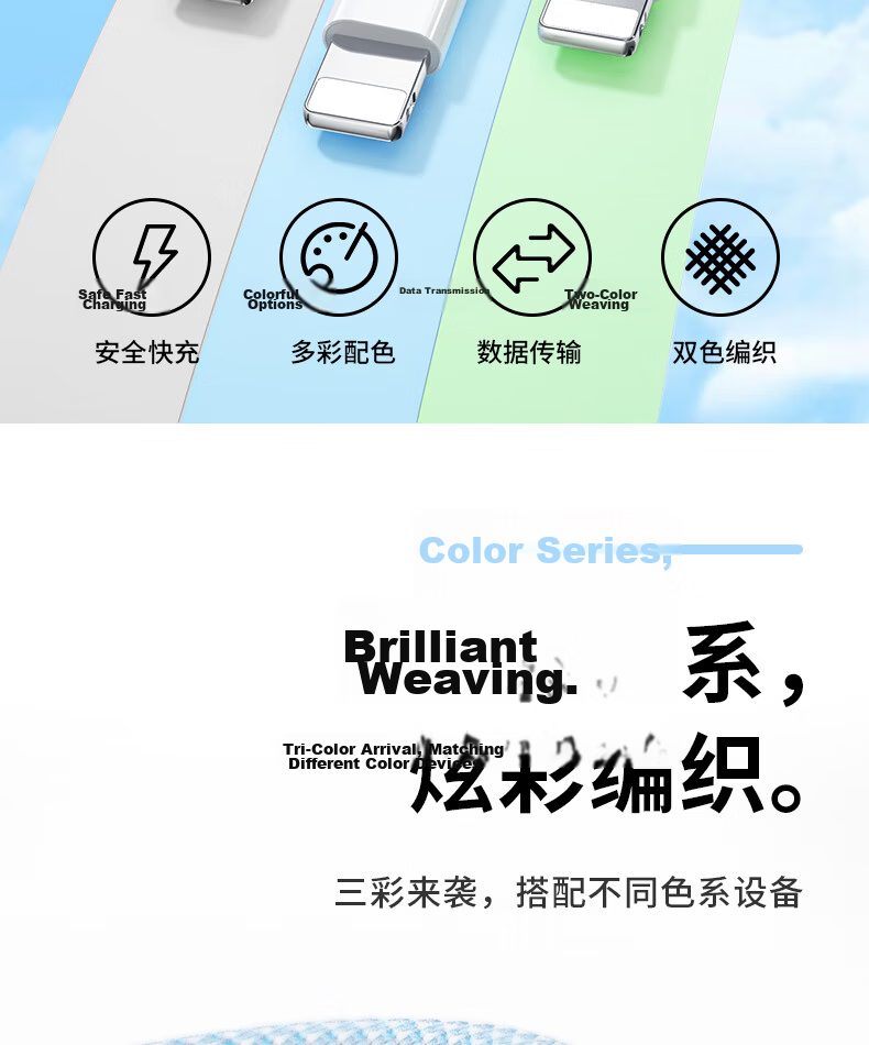 Apple Compatible 2.4A Fast Charging Data Cable for iPhone 14/13 Pro Max/12/11/XS R/8, iPad Tablet USB Car Charger Cable 1.5m Gray White 2