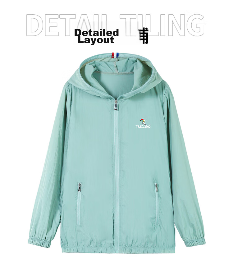 Woodpecker Women's Ice Silk Sun Protection Jacket Summer Hooded Breathable UV Protection Outdoor Sunscreen Coat Blue L 29