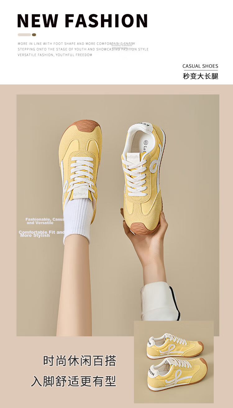 La Chapelle Women's Casual Shoes Fashion Versatile Thin Sole Sports Shoes White Black Size 39 2