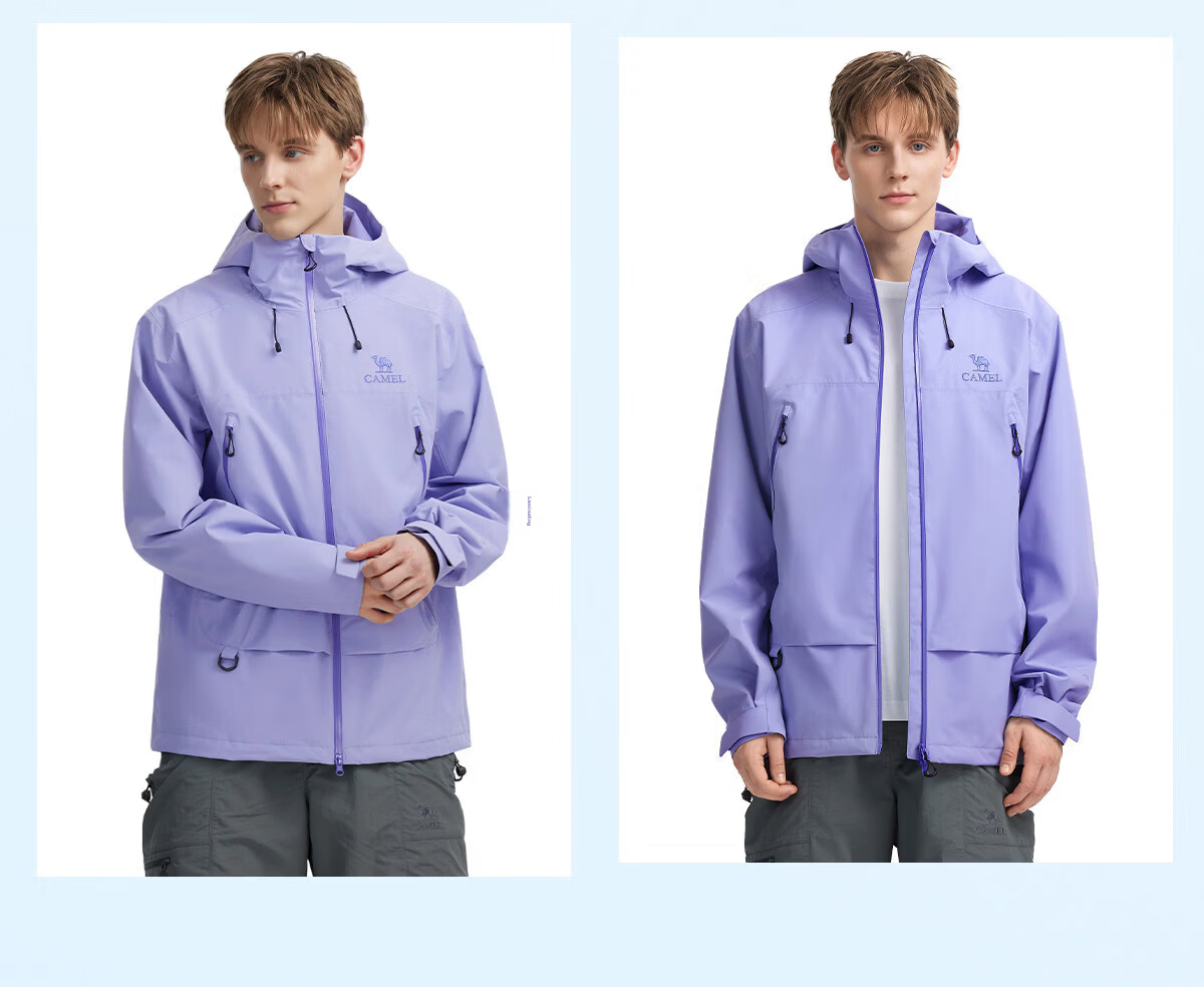 CAMEL Zhangjiajie Qixing Mountain Outdoor Challenge Edition Color Shell Waterproof Hard Shell Jacket for Men 24