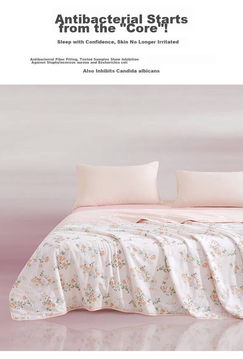 Boyang Home Textile Summer Cooling Quilt Antibacterial Washable 100% Cotton Air Conditioning Quilt Pure Cotton Summer Blanket Approx. 2 Jin 150*210cm 7