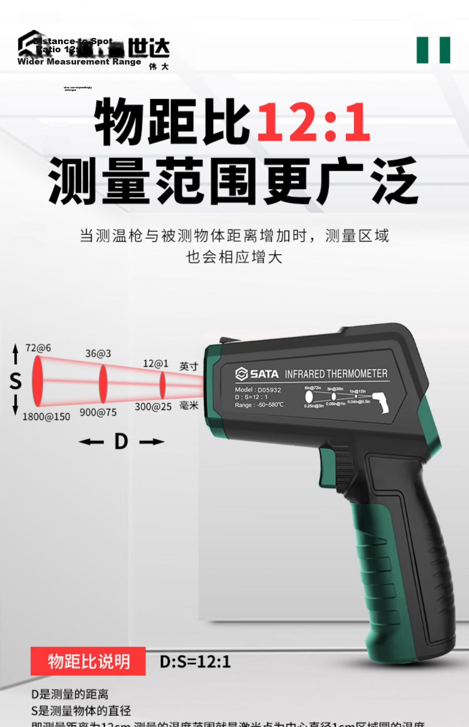 SATA Infrared Thermometer High-Precision Temperature Gun Oil Temperature Gun D05932 Standard + Charging Kit 13