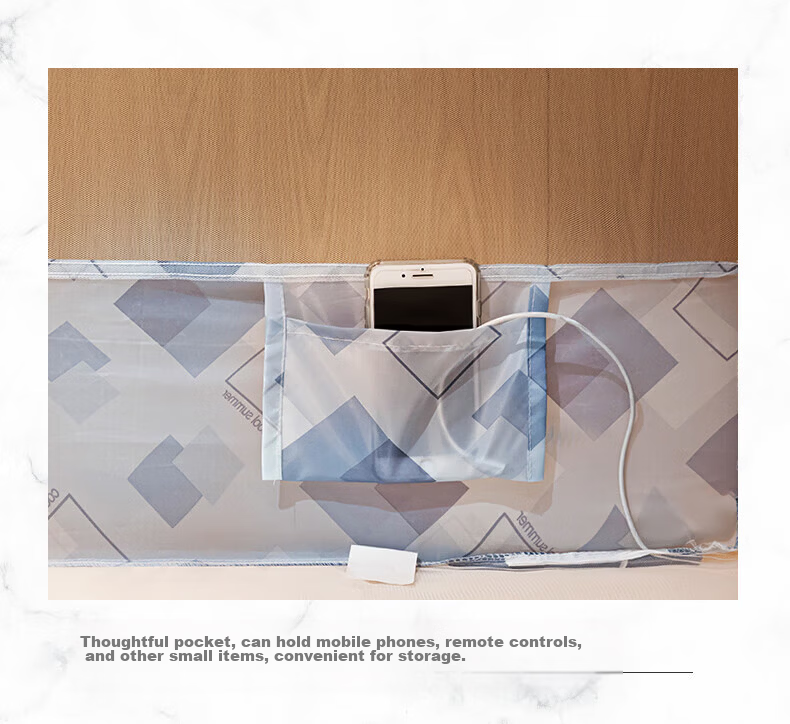 MUJI Mosquito Net A-Class Baby Anti-Fall Full Bottom Bed Fence Mosquito Net Home Three-Door 1.5m Bed 10