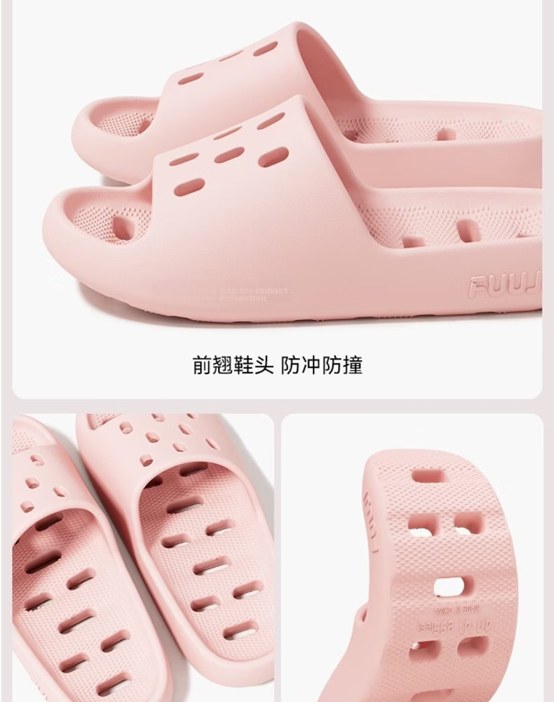 FUUJI Quick-Dry Breathable Drainage Slippers for Men and Women, Hollow Anti-Slip Shower Sandals FJ8915 Black Size 42-43 16