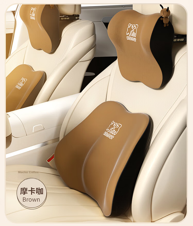 ICAROOM Natural Latex Car Headrest And Lumbar Support, In-Car Head Pillow, Driving Accessories, Neck Cushion, Backrest, Waist Pad, Pillow 14