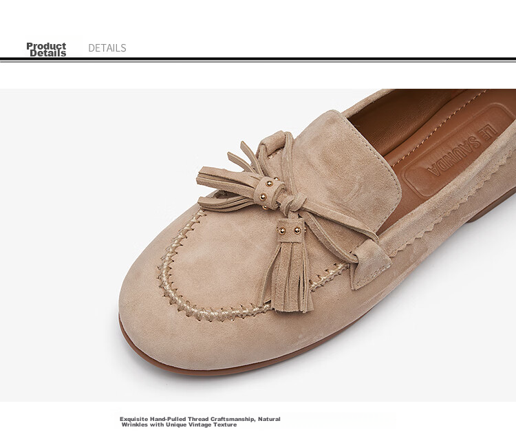 Laird 2026 Spring Summer Commuter Simple Sheepskin Comfortable Loafers Women 12601 Milk Tea Almond BDS 34 6