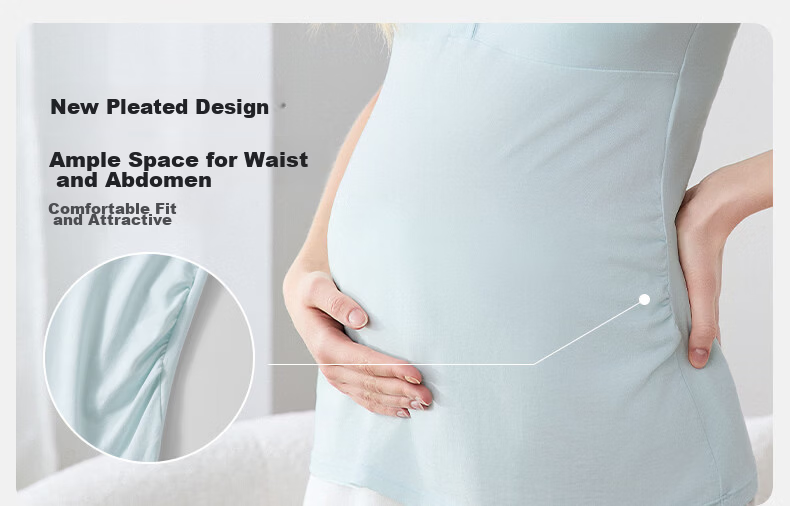 EMXEE Maternity Nursing Tank Top Pure Cotton Bra-Free Camisole with Chest Pads Breastfeeding Cover for Pregnant Women XL 14