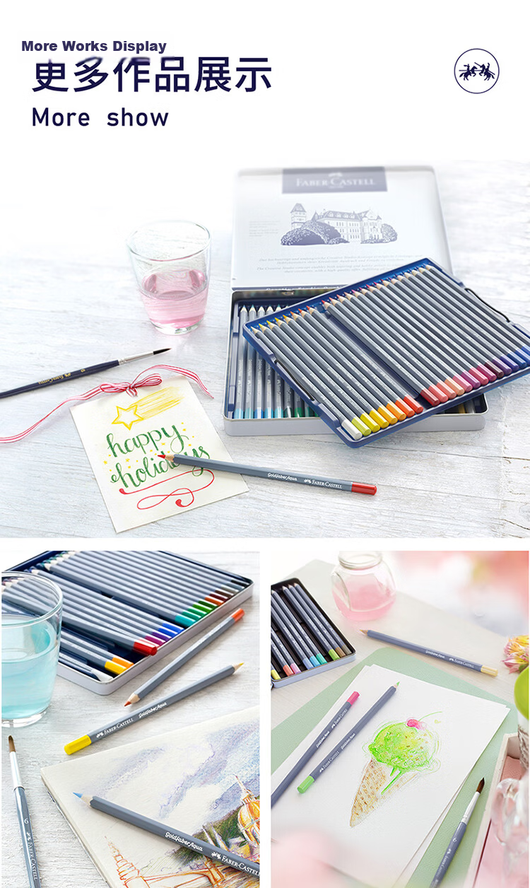 Faber-Castell Germany Watercolor Pencils 36 Colors + 12 Colors Dual-Ended Markers British Museum Gift Box Academy Grade Colored Pencils Graduation Gift 14