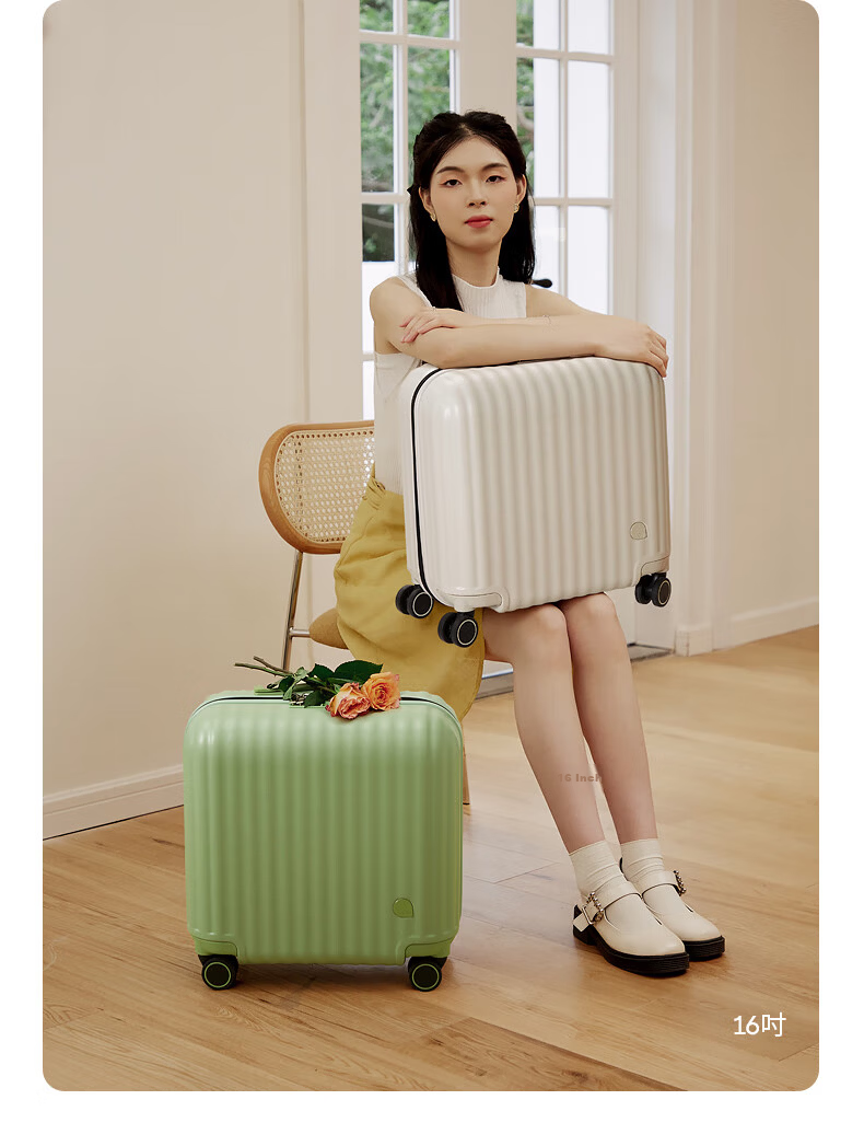 Aji 14-inch Small Suitcase Compact Budget Airline Carry-on Luggage for Women 16-inch Kids Trolley Travel Bag 5
