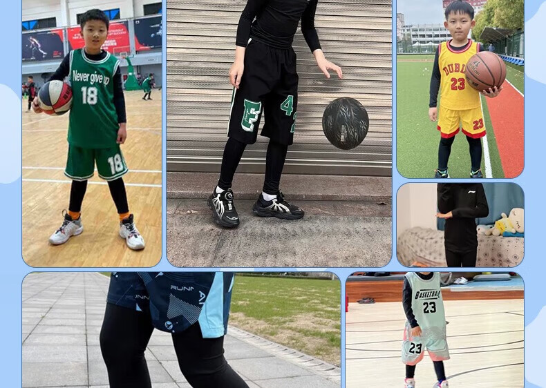 Li-Ning Children's Compression Pants for Boys, Sports Running Tights, Basketball Training Wear, High-Elasticity Quick-Dry Shark Pants, Spring And Summer 2