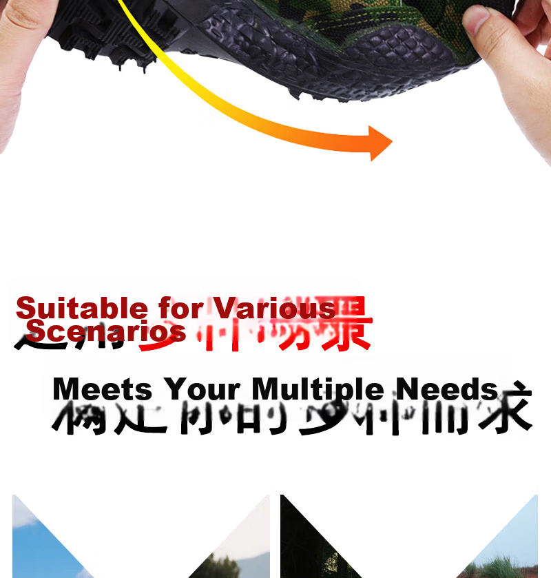 Laobaojia Camouflage Liberation Shoes Military Training Low-top Work Shoes Outdoor Construction Anti-slip Labor Protection Rubber Shoes Unisex Black Size 38 4