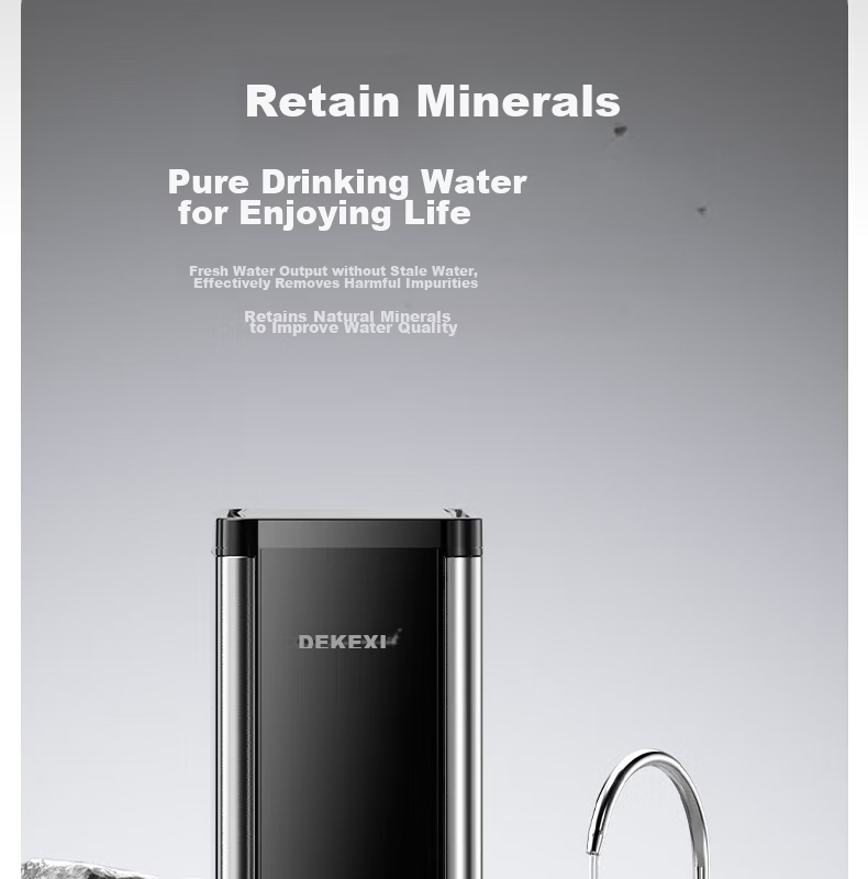 DEKEXI German Water Purifier for Home Kitchen, Pre-Filter for Tap Water, Ultrafiltration Water Purification System, Stainless Steel Water Filtration Device, Faucet 8