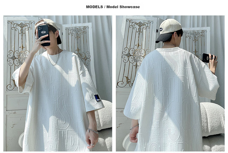 Wassup Sohot Ice Silk Short Sleeve T-Shirt Men's Set New Summer Large Size Loose Half Sleeve Shorts Two-Piece Set Apricot L 1