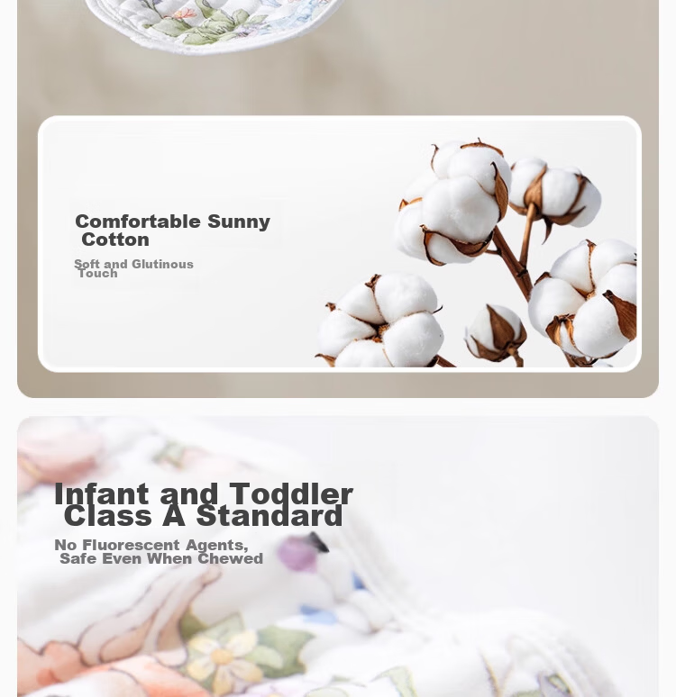 BUBBLE TREE 0-3 Months Baby Pillow Flat Pillow 12-Layer Pure Cotton Gauze Newborn Sweat-Absorbing Breathable Pillow 13