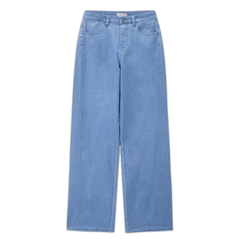 Giordano Women's Pants 2026 Summer New Washed Slightly Stretchy Mid-Rise Straight-Leg Jeans 13416336