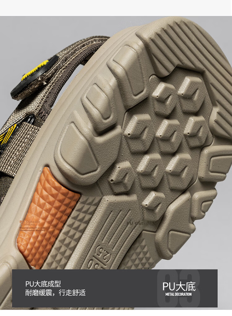 Warrior Men's Summer Sandals Driving Work Outdoor Casual Sports Water Hiking Beach Shoes Khaki/Brown Size 44 7