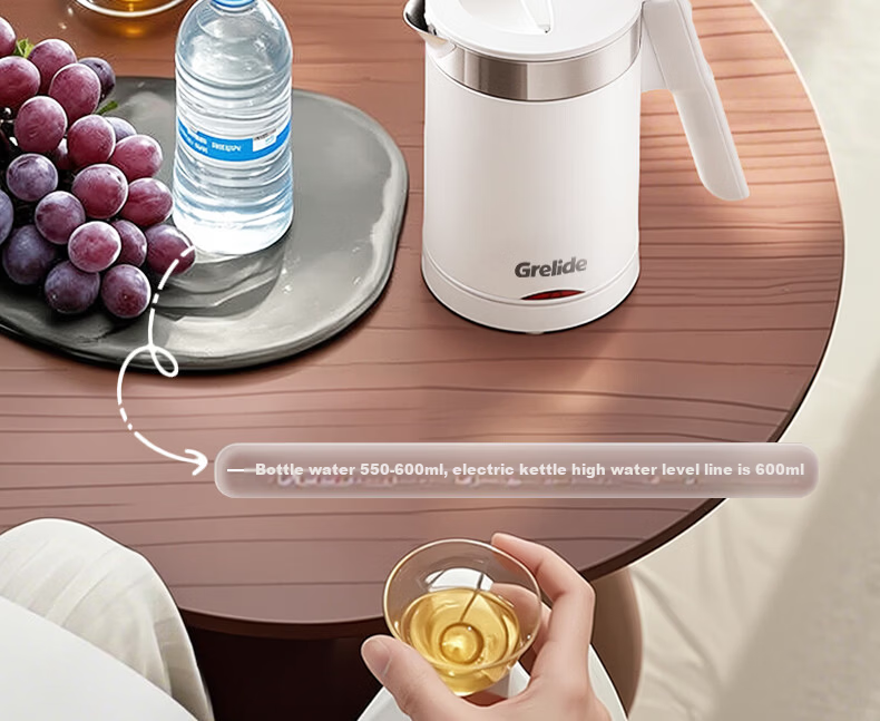 Grelide New 316L Mini Portable Foldable Electric Kettle Travel Kettle 0.6L Small Capacity Outdoor Electric Water Kettle with Storage Box D2606 4