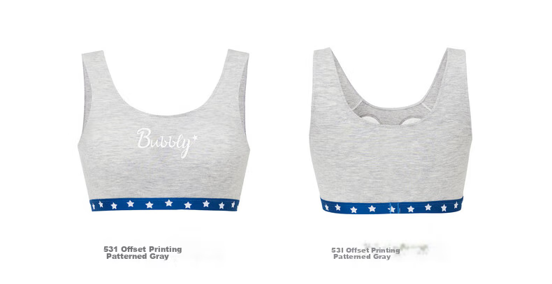 AIMER JUNIOR Girls' Developmental Antibacterial Milk Skin Patent Breathable Cup Stage 2 Short Vest Heather Gray 160 13