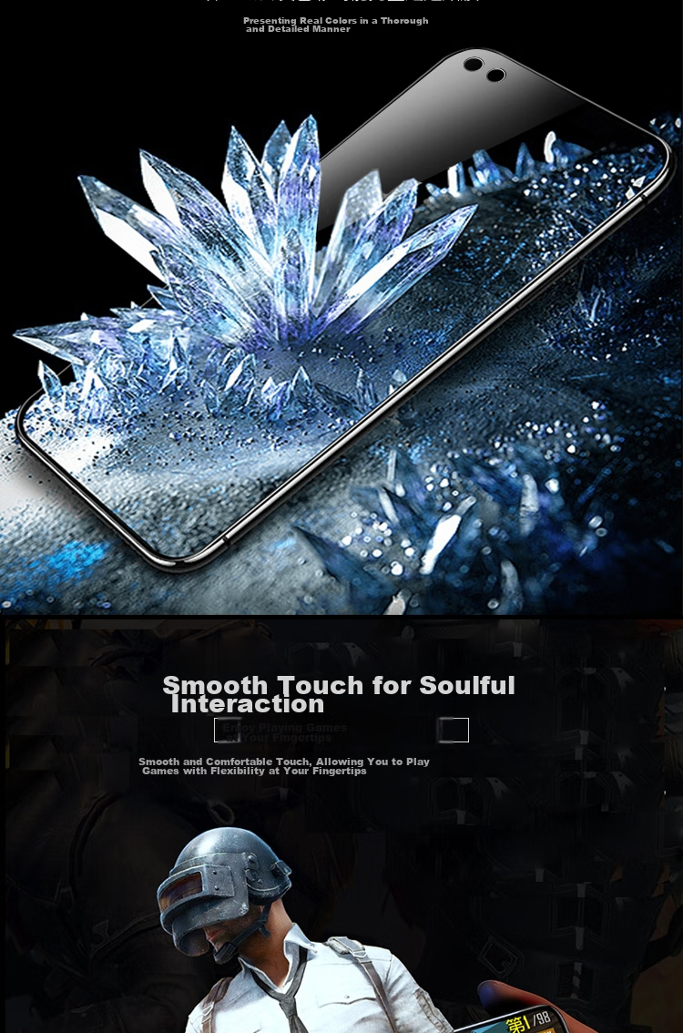 ESCASE Tempered Glass Screen Protector for Huawei Nova 6 4G/5G Compatible, Full Coverage HD Clear Protective Film for Front Screen, High Definitio 3