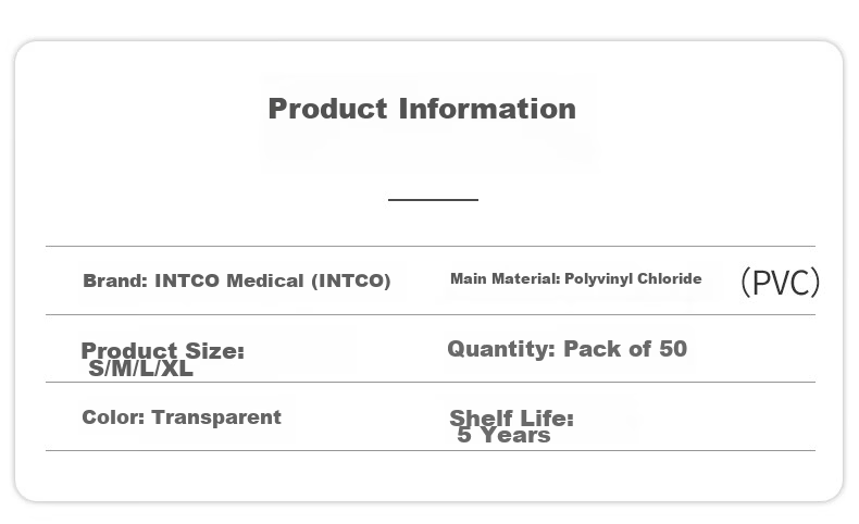 INTCO Disposable PVC Gloves Food Grade Household Cleaning Dishwashing Gloves Thickened Wear-Resistant XL Size 50pcs/Box 9