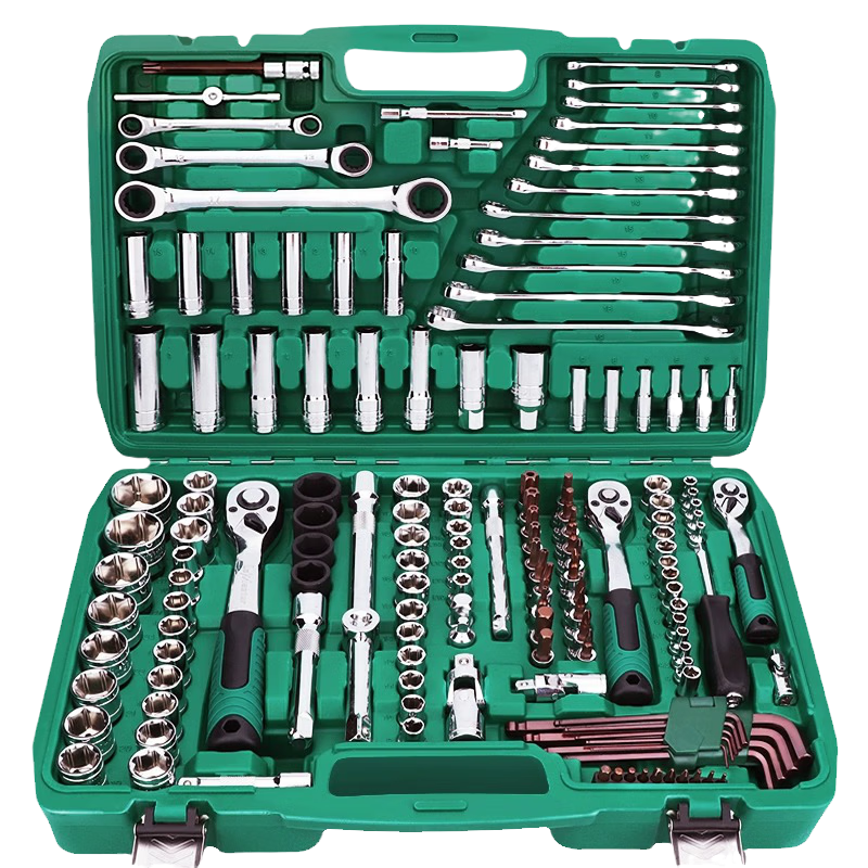 AriZe Auto Repair Tool Set Socket Wrench Ratchet Car Repair Toolbox Small Fly 121-Piece Set