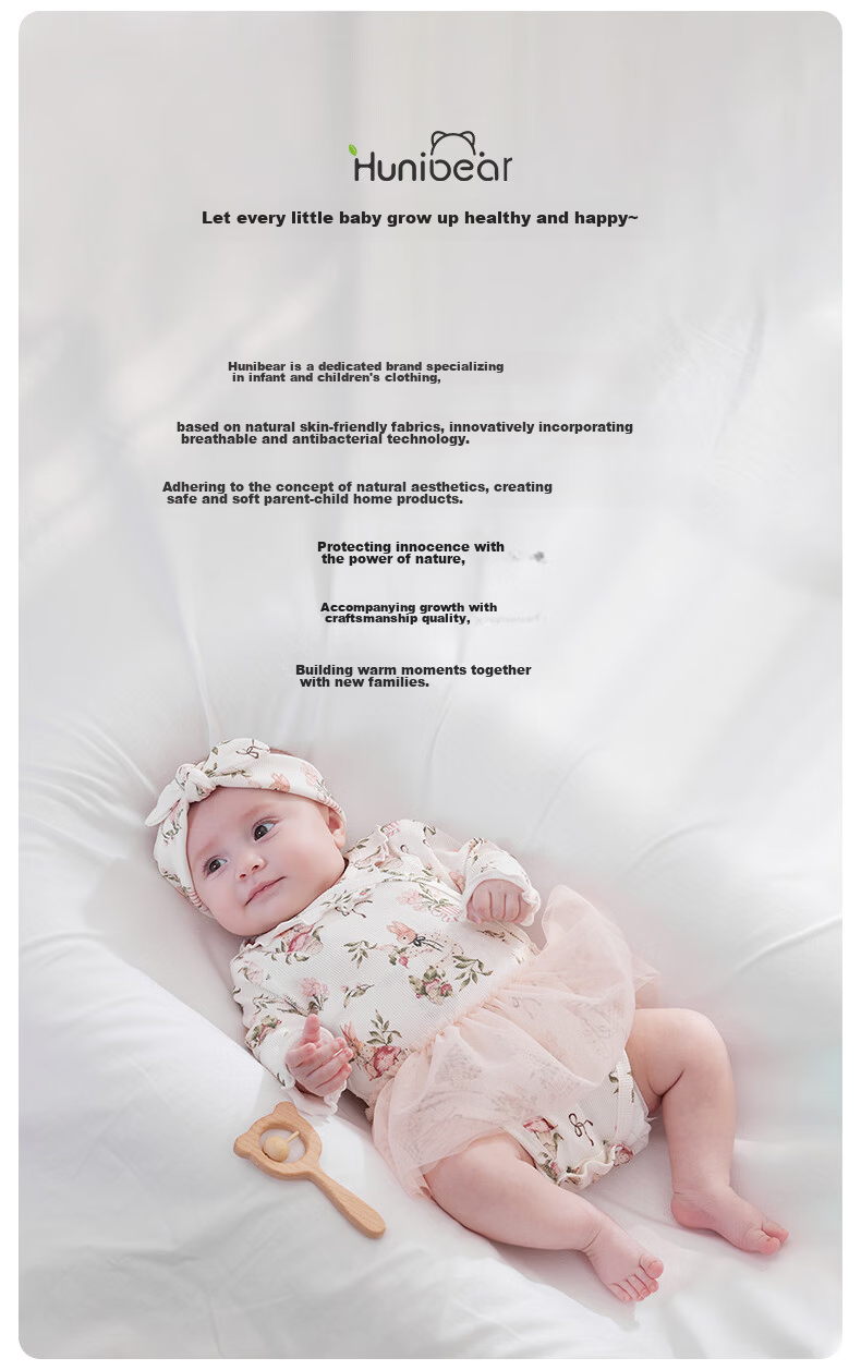 Happy Little Bear Newborn Summer Romper Lightweight Breathable Monk Suit Baby Short Sleeve Bodysuit Antibacterial Mite-Resistant Clothing 36
