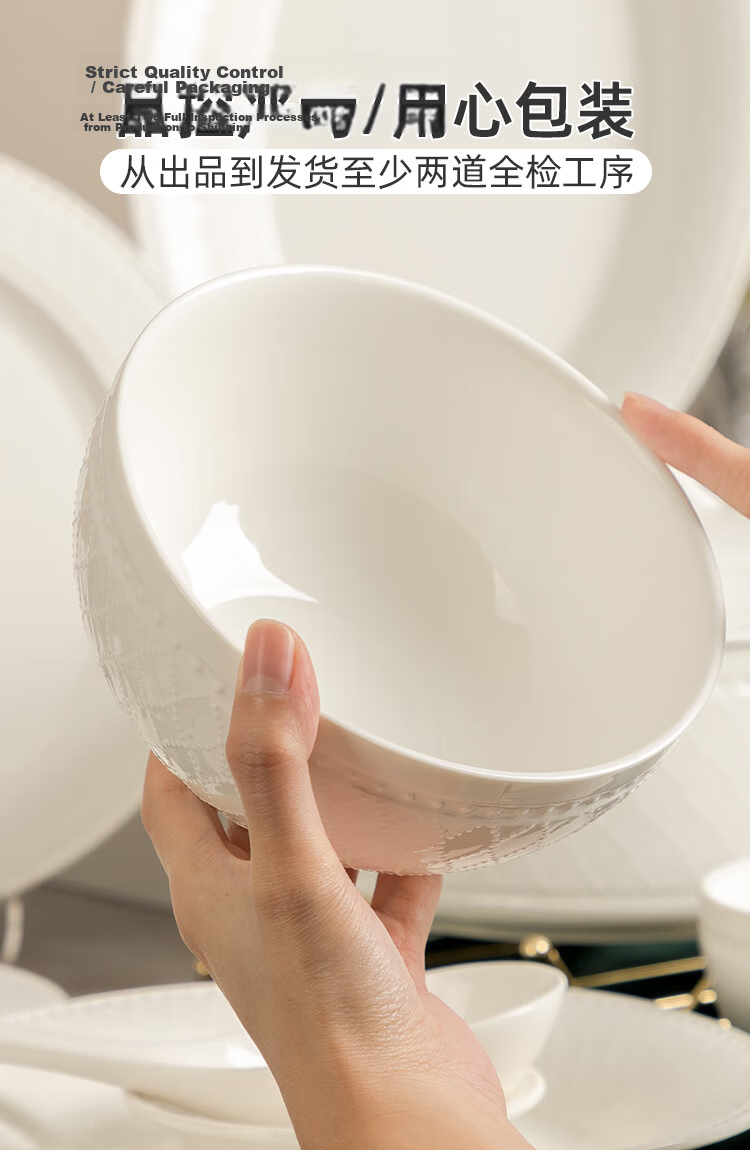 Banwushenghuo Large Ceramic Soup Bowl with Lid, Double-Handled Soup Pot, High-Capacity Soup Bowl for Home Use, Underglaze Colorful Large Serving Bowl 17