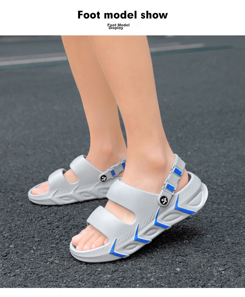 TonLion Men's Breathable Summer Clogs 2026 Thick-Soled Sports Beach Sandals Casual Captain Blue Size 40/41 1