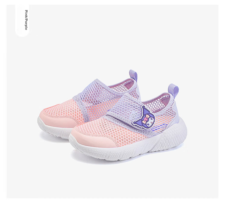 Hello Kitty Girls' Sports Shoes Summer Breathable Mesh Cute Kuromi Lightweight Casual White Sneakers for Kids 14