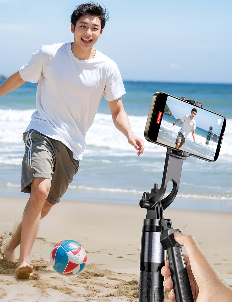 UGREEN Selfie Stick Tripod, Handheld Phone Stand, 1.85 Meters Floor-Standing Bracket, Handheld Anti-Shake Selfie Gimbal, 360° Rotation, Multifunctional Portable Aluminum Alloy, Suitable for Apple 18 Xiaomi 10